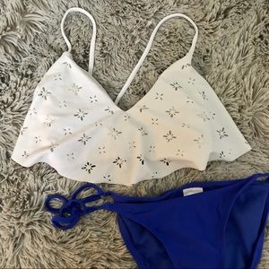 Flowy white bikini top